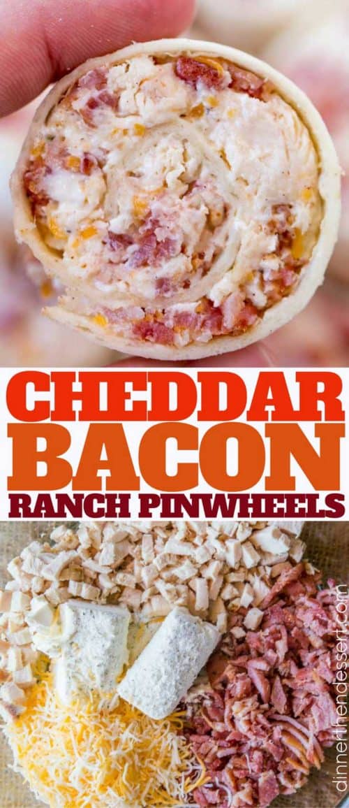 Cheddar Bacon Ranch Pinwheels - Dinner, Then Dessert