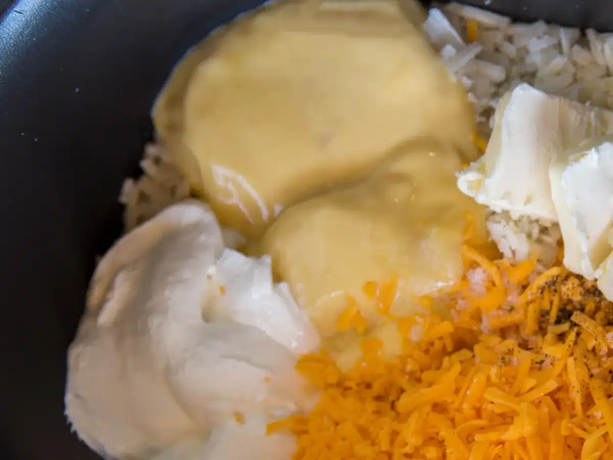 Ingredients in bowl ready to be mixed