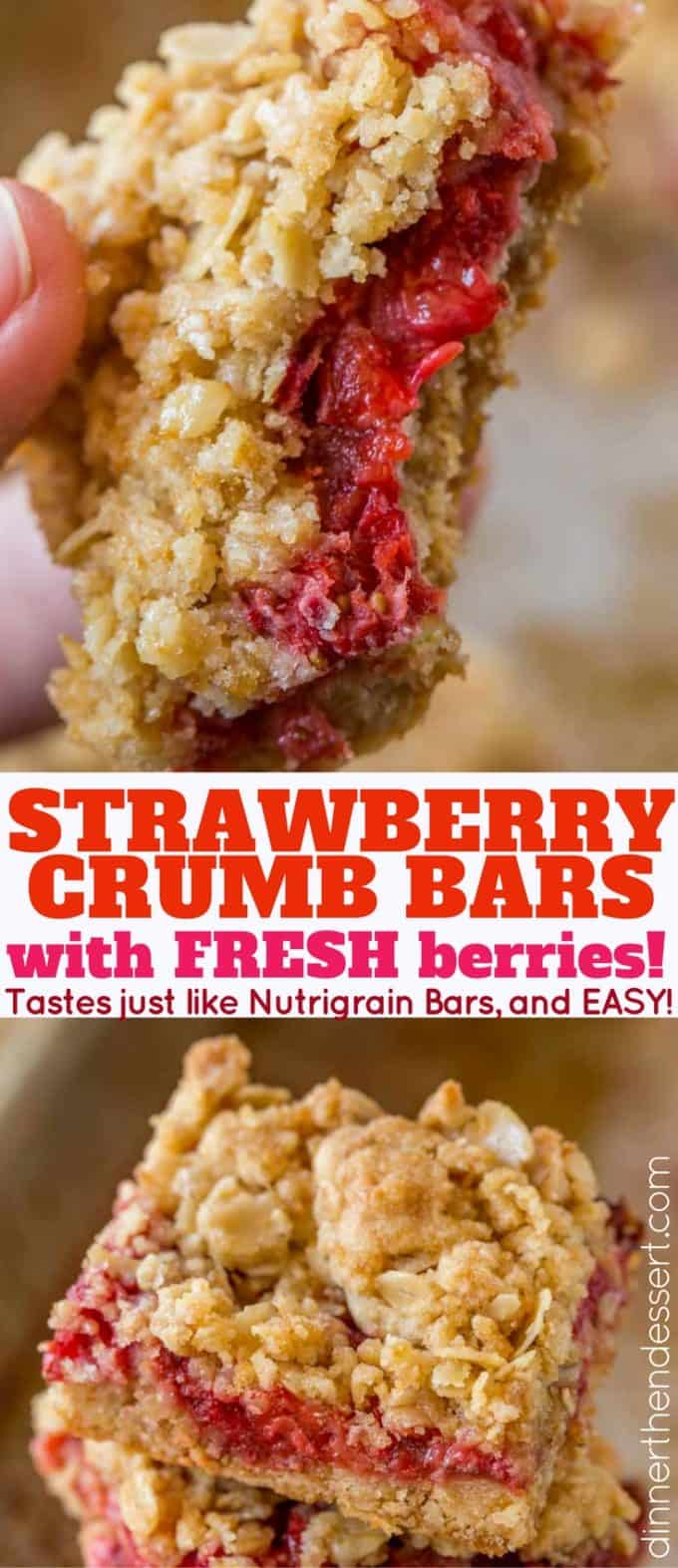 Fresh Strawberry Crumb Bars that are easy to make with just a handful of ingredients and they taste just like Nutrigrain Bars! 