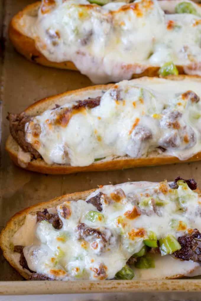 We've made these Oven Baked Philly Cheesesteak Sandwiches TWICE this week!