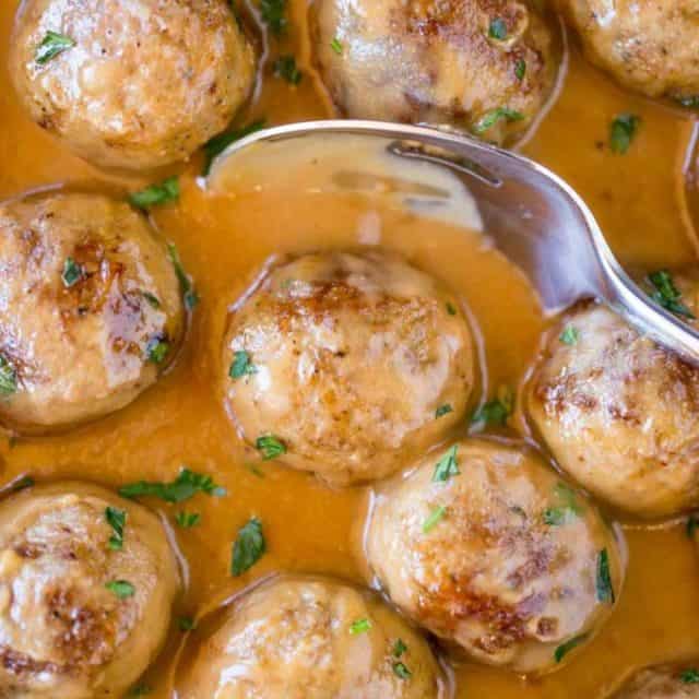 Swedish Meatballs made from easy meatball recipe