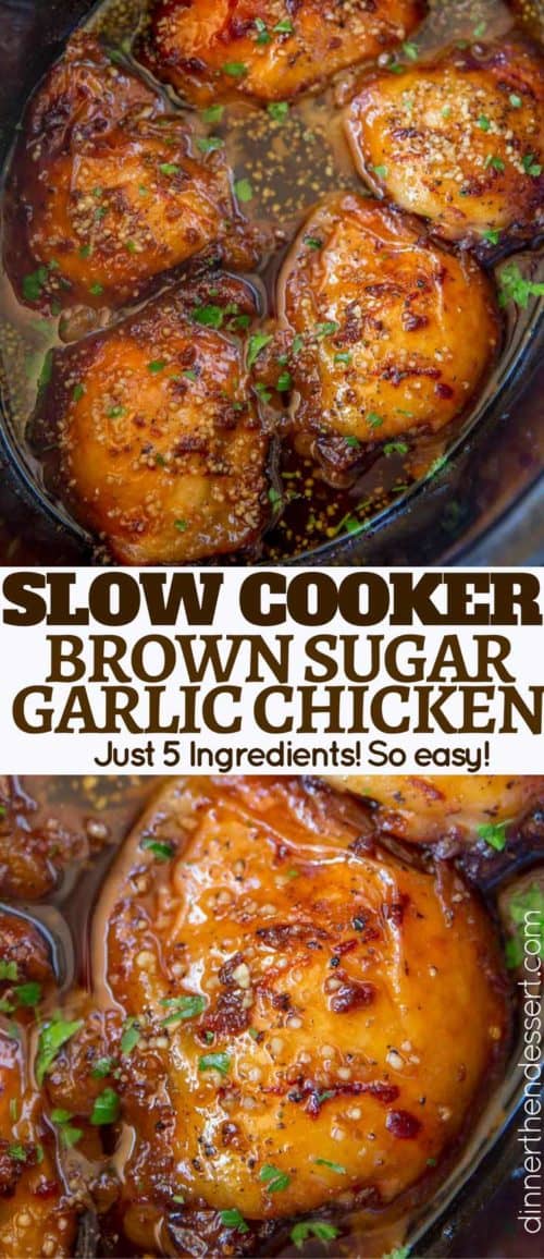 Slow Cooker Brown Sugar Garlic Chicken Dinner, then Dessert