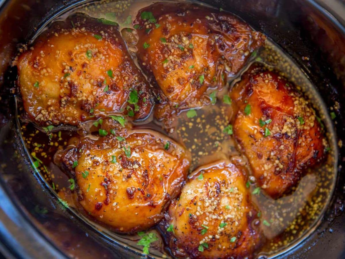 Slow Cooker Brown Sugar Garlic Chicken Dinner Then Dessert