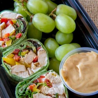 Thai Peanut Chicken Wraps with spicy peanut dipping sauce, ginger cream cheese and veggies just like your favorite protein box from Starbucks.