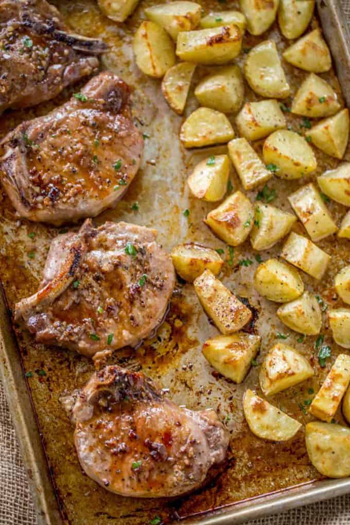 Brown Sugar Garlic Oven Baked Pork Chops - Dinner, then Dessert