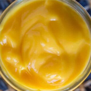 Homemade condensed cheese soup in a jar