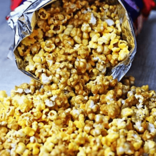 Popcorn spilling out of bag
