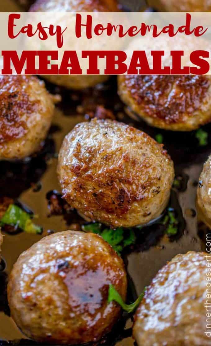 close-up of golden meatballs