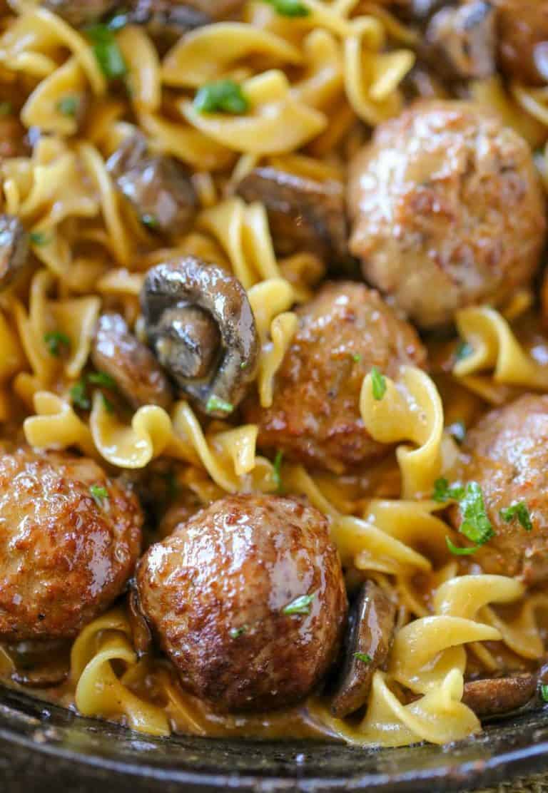 Meatball Stroganoff (30 minutes!) - Dinner, then Dessert