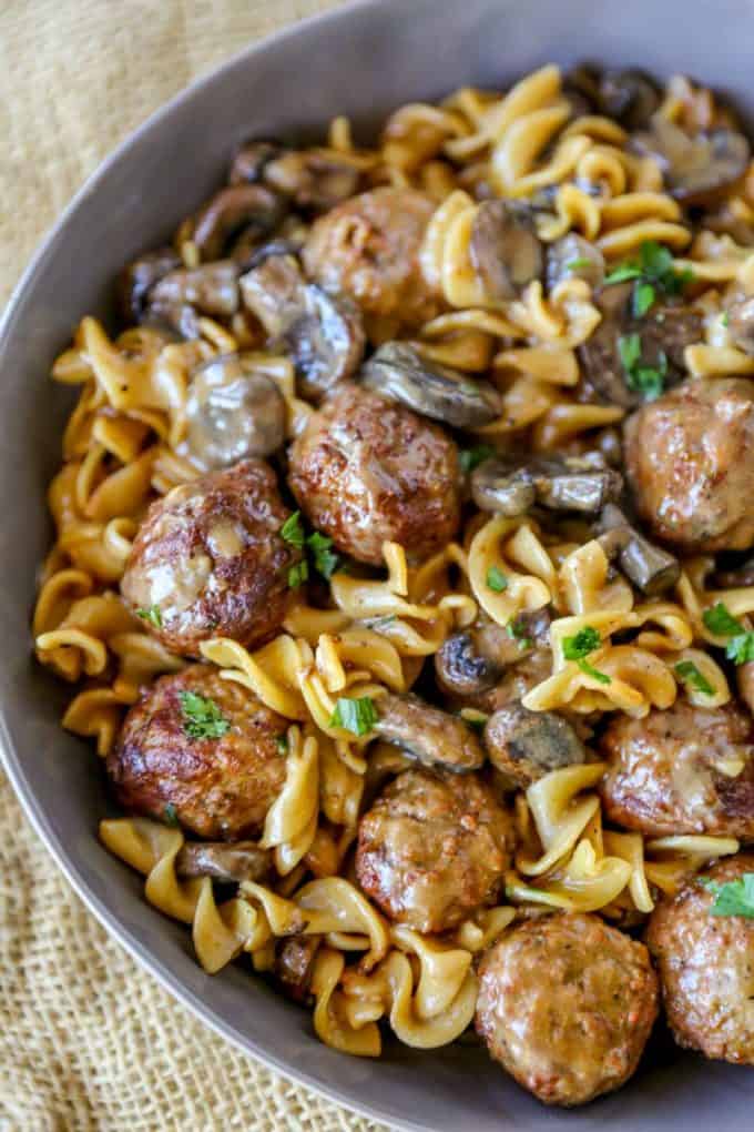 Meatball Stroganoff (30 minutes!) - Dinner, then Dessert