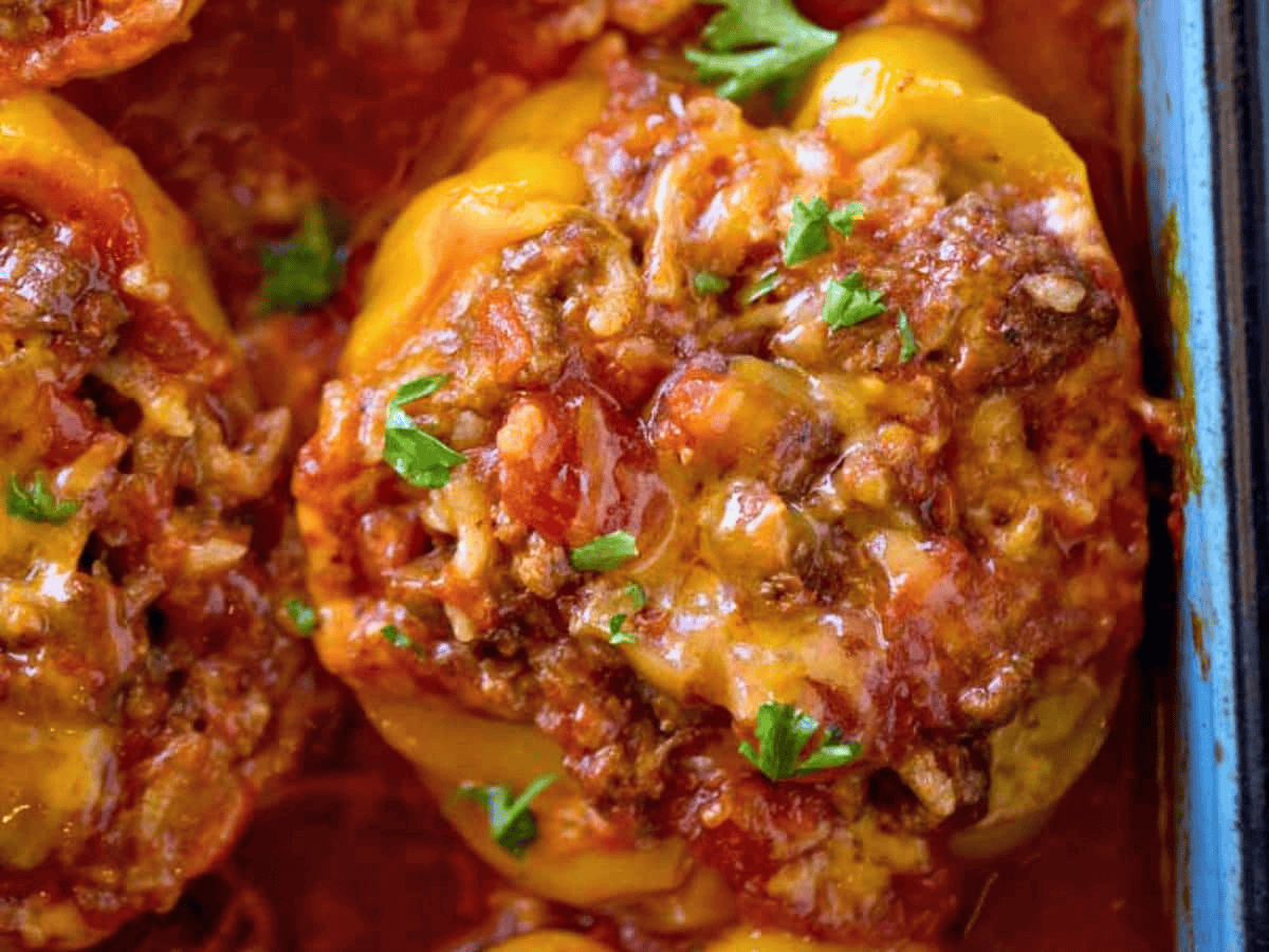 Stuffed Pepper with green topping