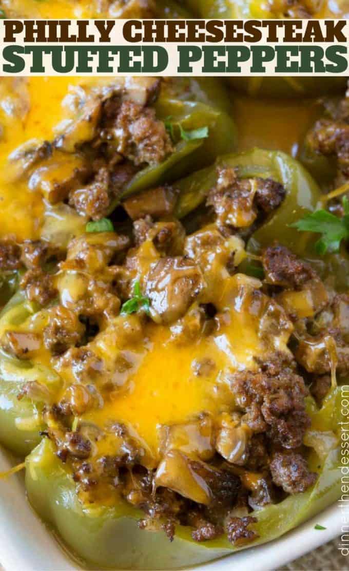 Easy Philly Cheesesteak Stuffed Peppers are the perfect weeknight meal!