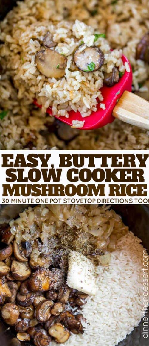 Slow Cooker Mushroom Rice Dinner, then Dessert