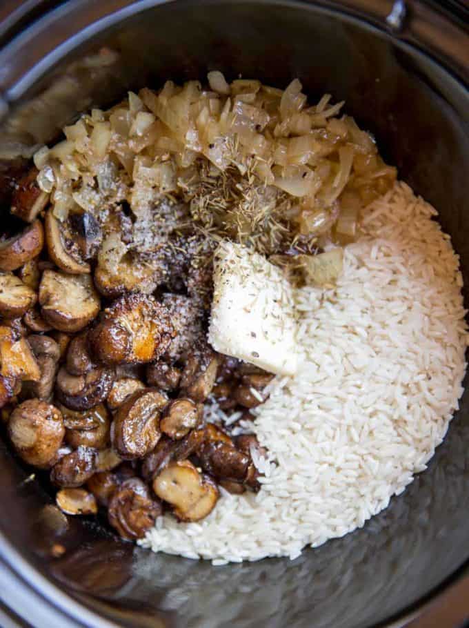 slow cooker and rice