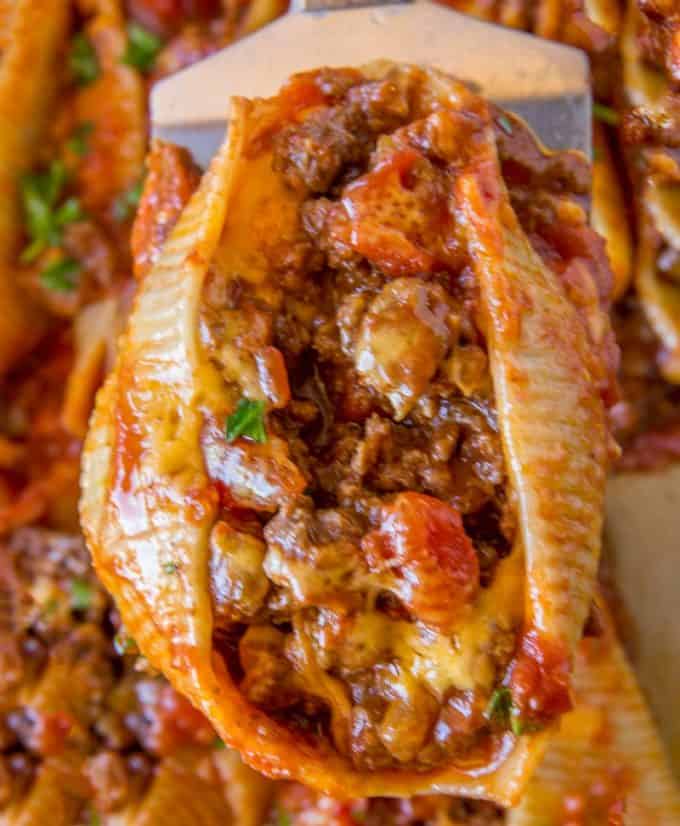 Cheesy Taco Stuffed Shells Recipe [VIDEO] - Dinner, then Dessert