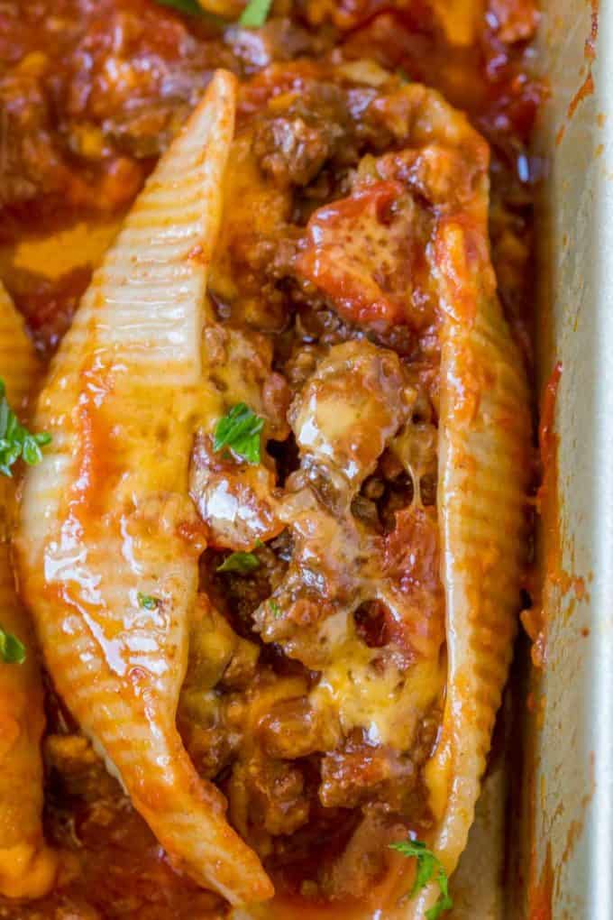 Cheesy Taco Stuffed Shells Recipe [VIDEO] - Dinner, then Dessert