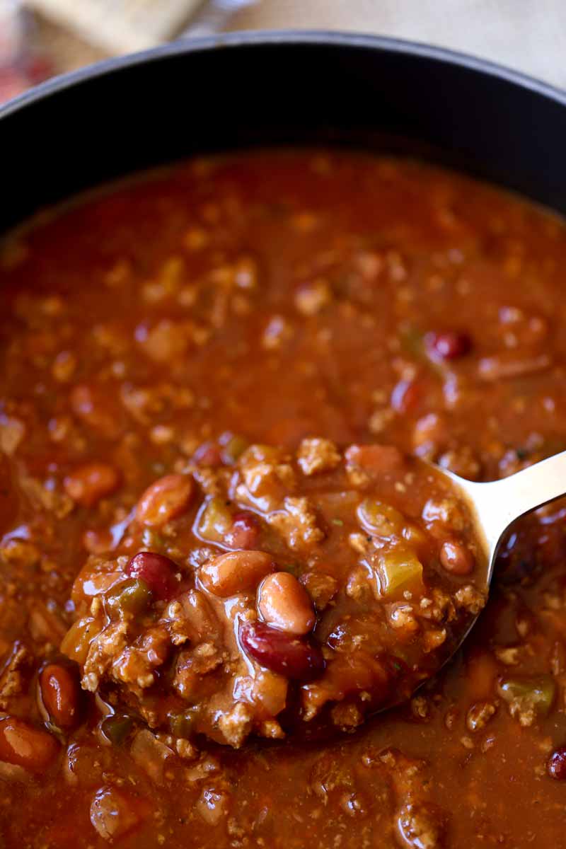 Wendy's Chili copycat made with kidney beans, onions, chilis, bell peppers and tomatoes with a spicy chili powder and cumin spices. The perfect copycat!