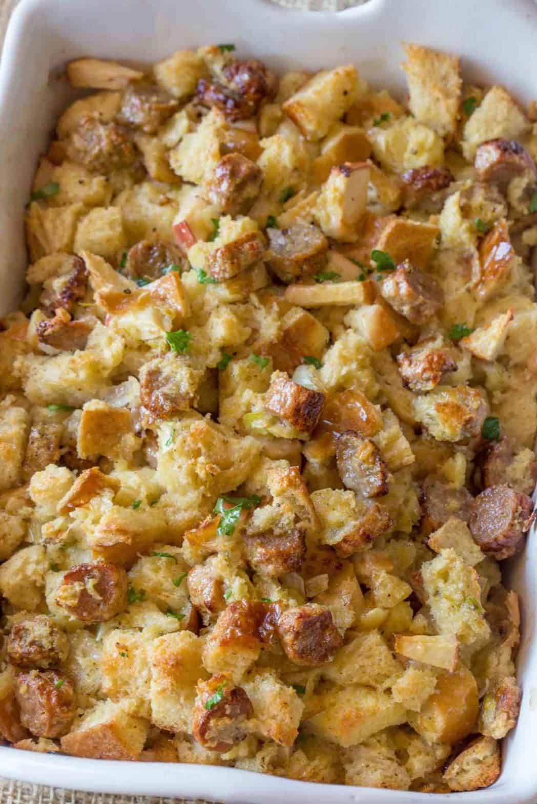 Sausage & Apple Stuffing Recipe {Holidays in the Slow Cooker} Gagen girls