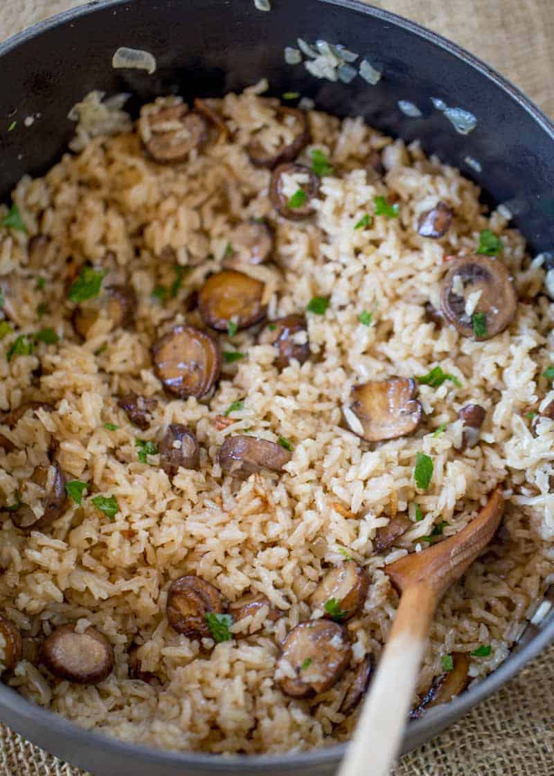 Easy Mushroom Rice - Dinner, then Dessert