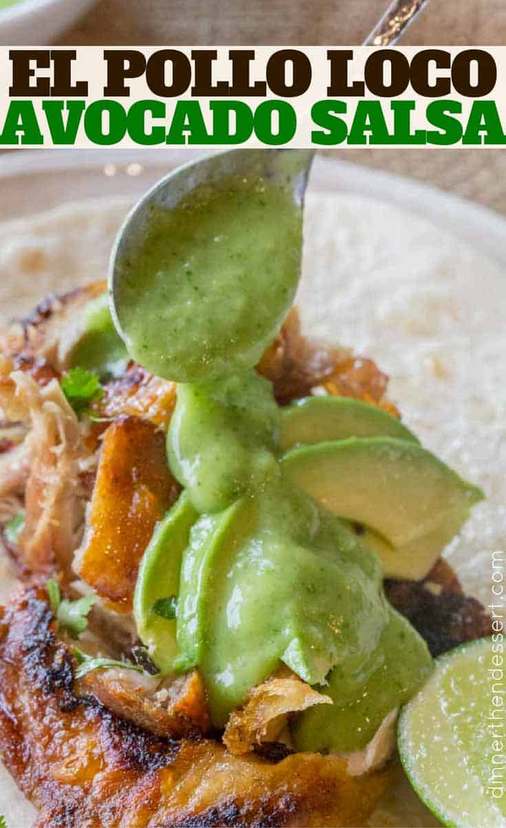 El Pollo Loco Spicy Avocado Sauce is a super easy topping you can make in five minutes!