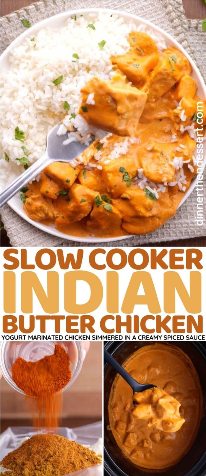Slow Cooker Indian Butter Chicken Recipe [+VIDEO] - Dinner Then Dessert