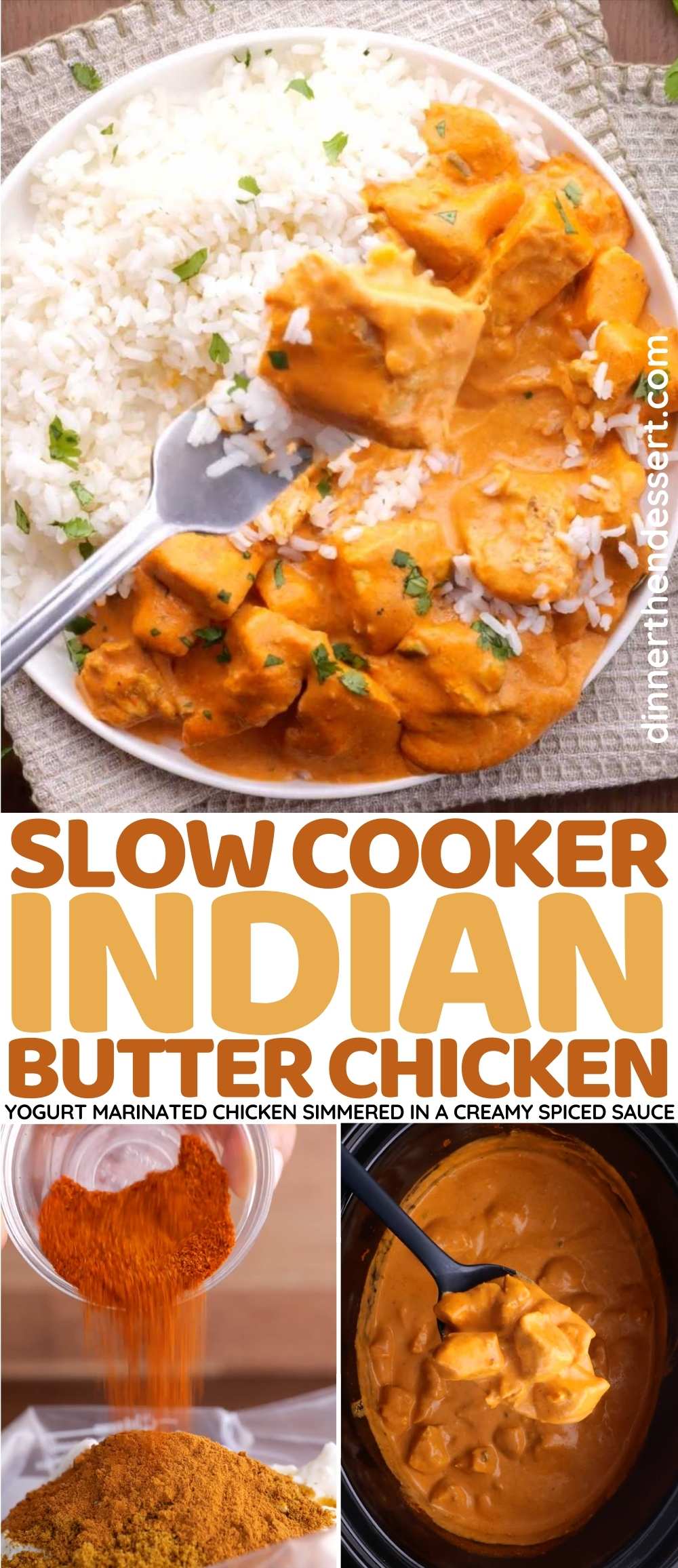Slow Cooker Indian Butter Chicken Collage