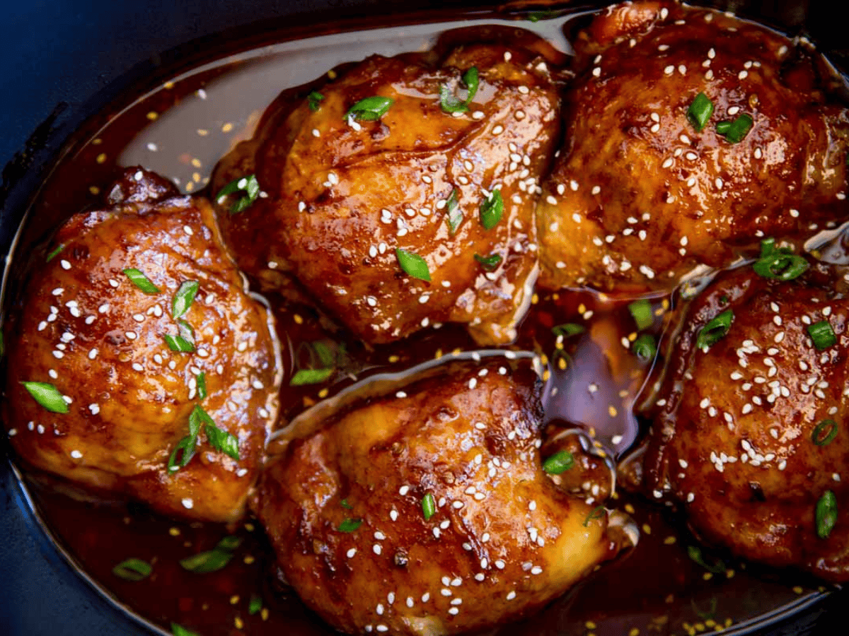 chicken cooking in crock pot