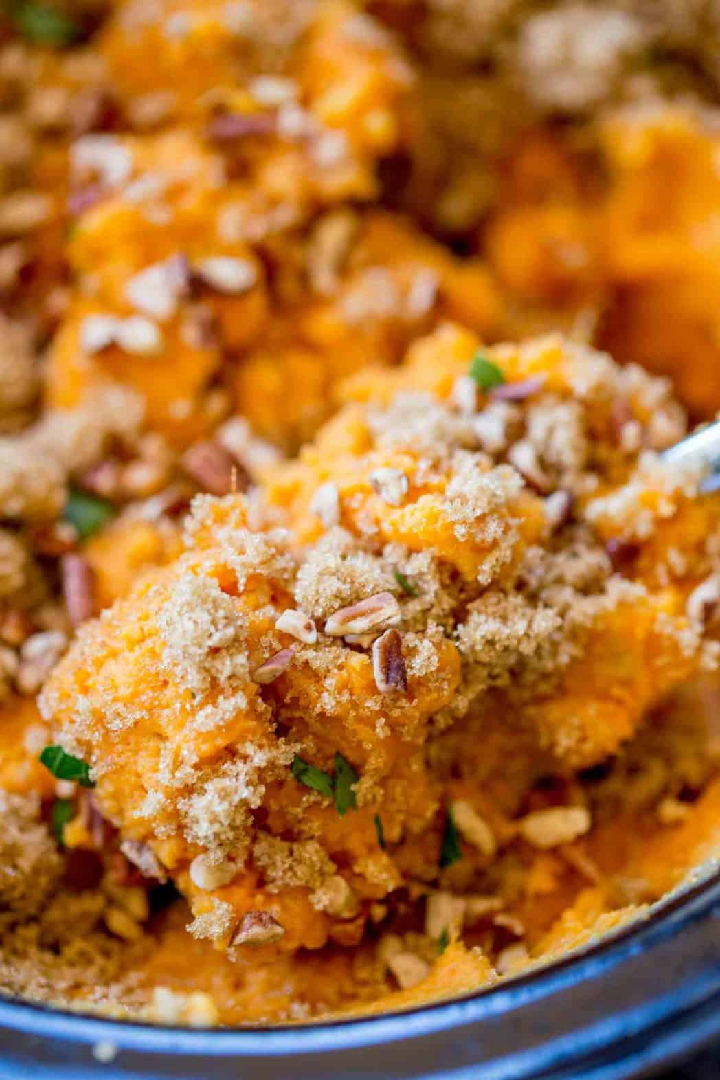 Slow Cooker Sweet Potato Casserole Dinner, then Dessert