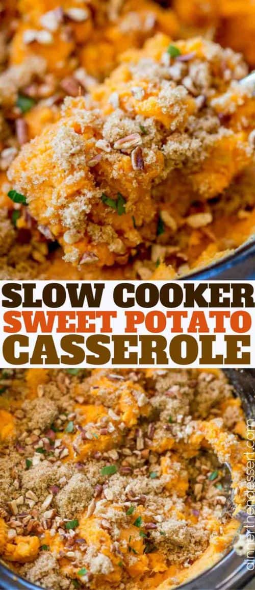 Slow Cooker Sweet Potato Casserole Dinner, then Dessert