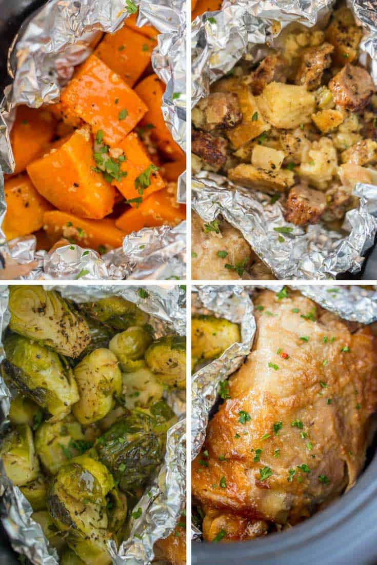 Slow Cooker Thanksgiving Dinner (for 2!) Dinner, then Dessert