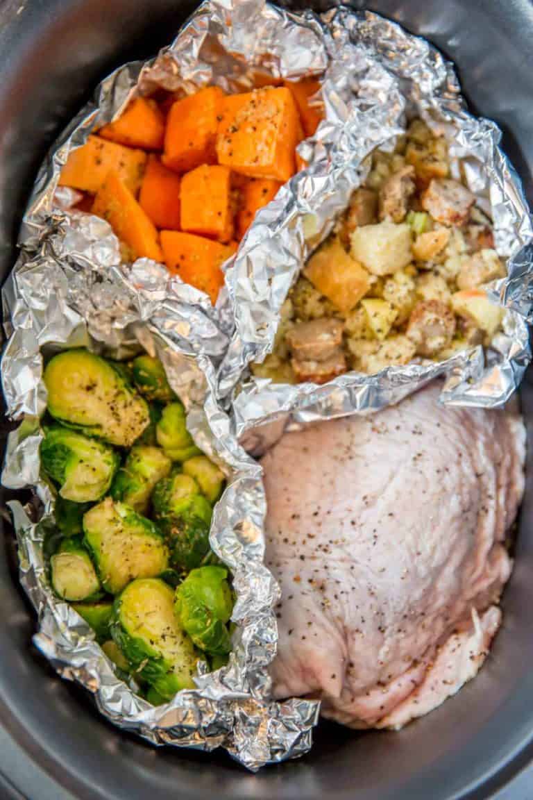 Slow Cooker Thanksgiving Dinner (for 2!) Dinner, then Dessert