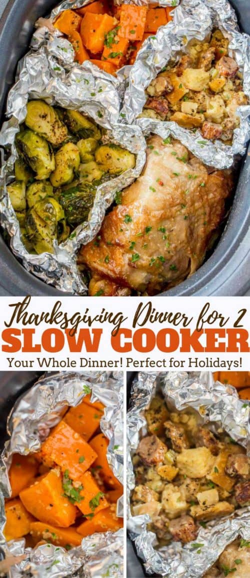 Slow Cooker Thanksgiving Dinner (for 2!) Dinner, then Dessert