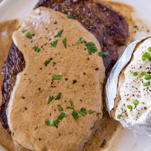 Steak Diane, the classic steakhouse entree made with cream, shallots, mustard and cognac is perfect for your special occasion meals.