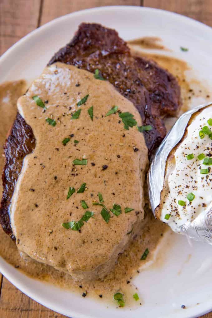 Classic Steak Diane Recipe (Cognac Cream Sauce) Dinner, then Dessert