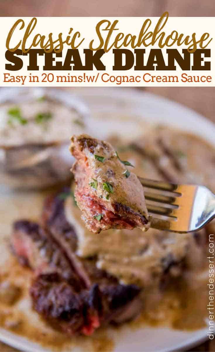 Steak Diane in just 20 minutes with a delicious Brandy Cream Sauce.