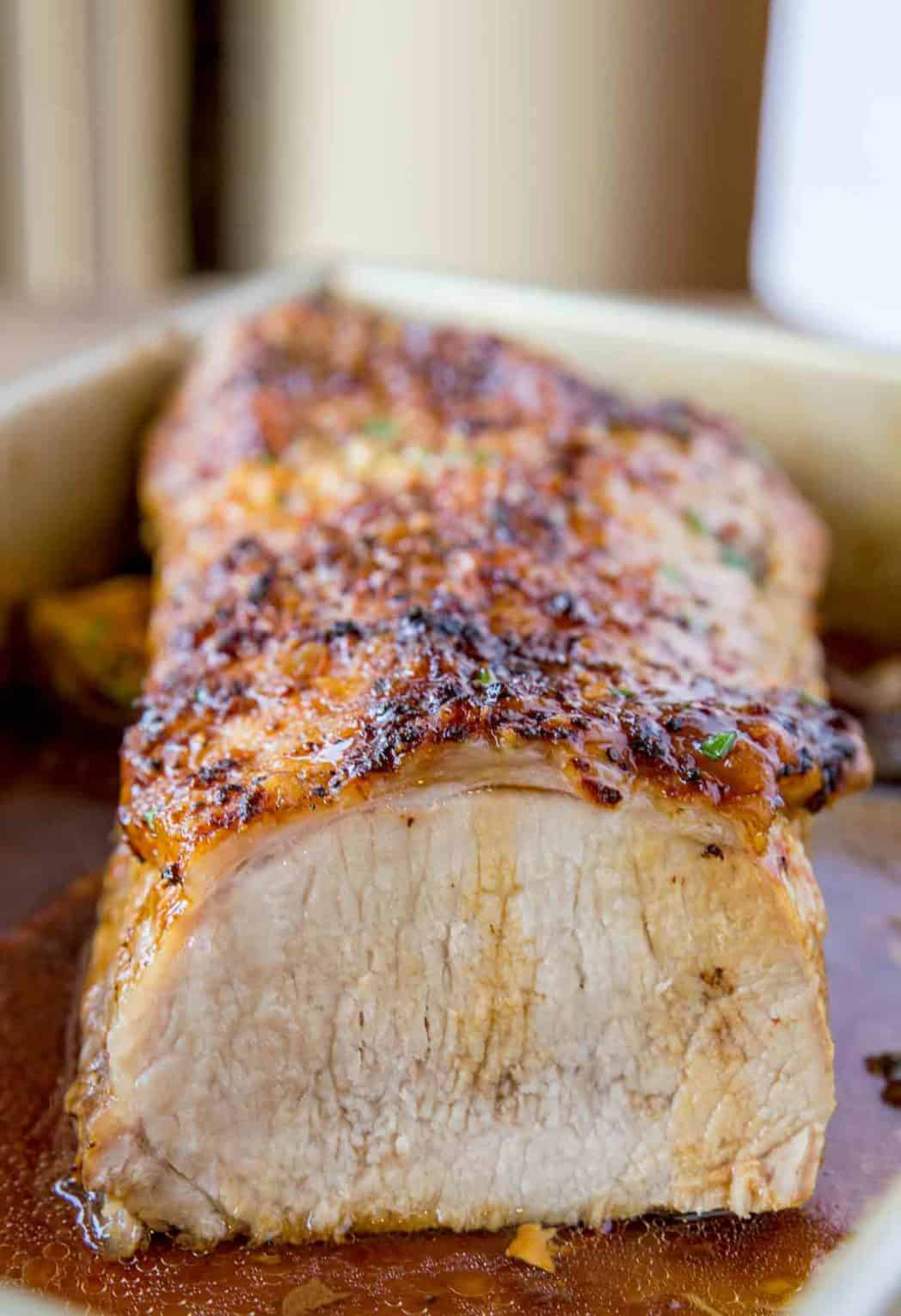 Finished roast in a baking pan