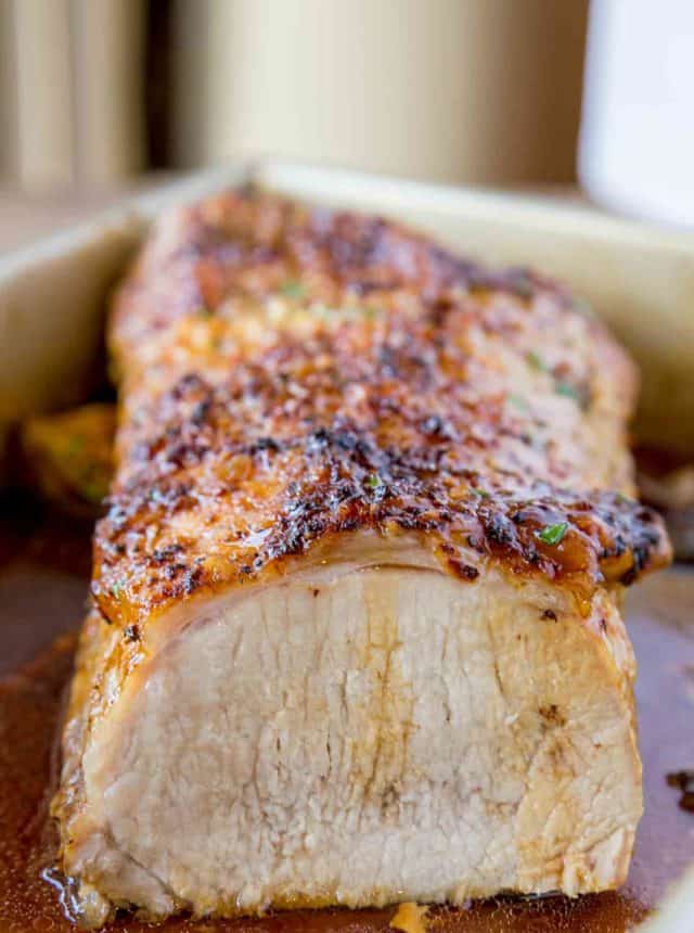 Slow Cooker Honey Apple Pork Loin - Dinner, then Dessert