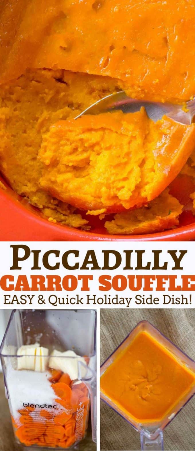 Piccadilly Cafeteria's Legendary Carrot Soufflé Copycat is made with sweet and fluffy with amazing flavor and the perfect addition to your holiday menu. #holidays #recipe #carrot #souffle #easy dinnerthendessert.com