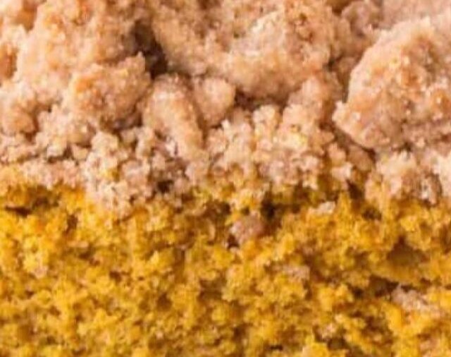 A piece of the pumpkin cake.