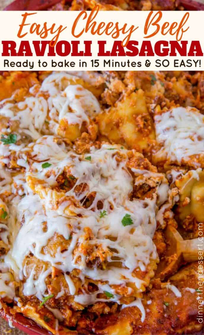 Easy Ravioli Lasagna Bake - Dinner, then Dessert