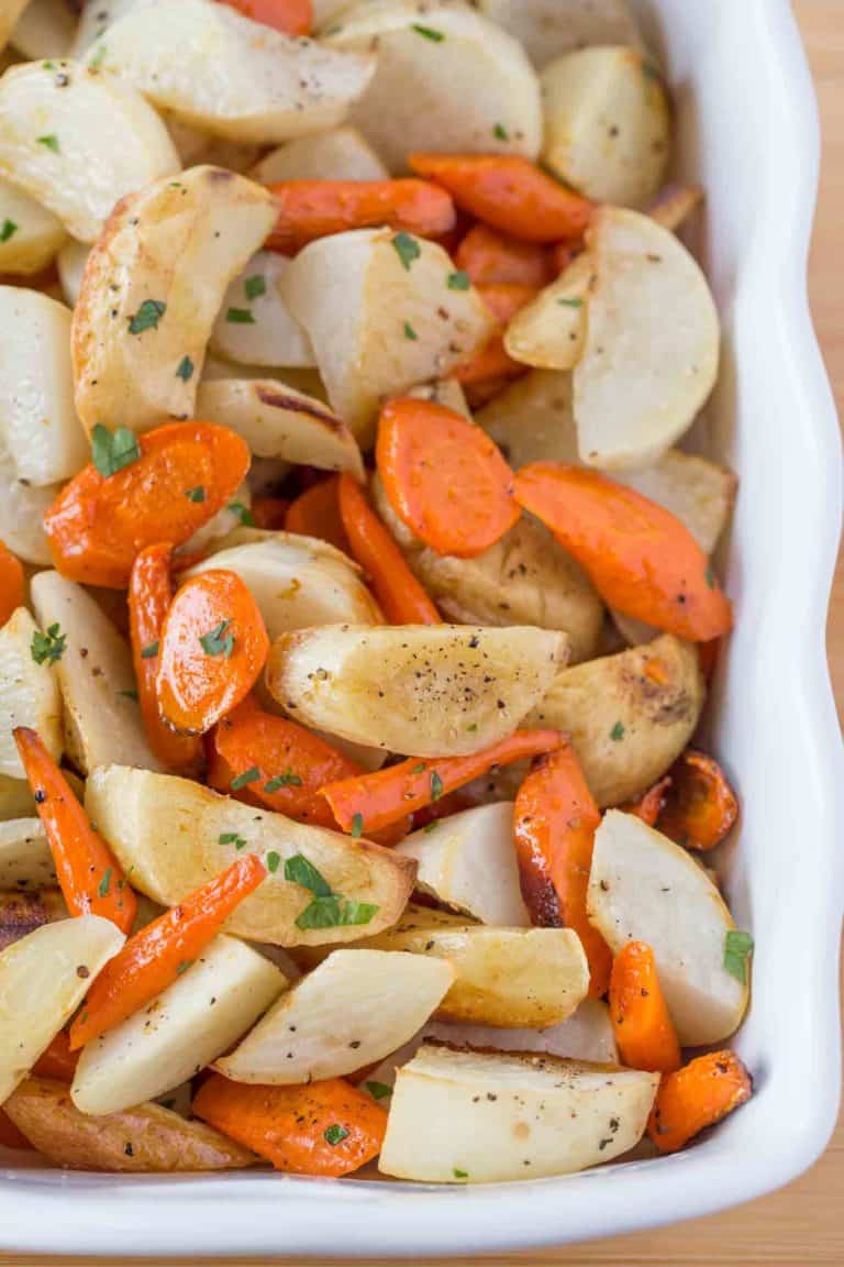 Roasted Root Vegetables Recipe [+VIDEO] - Dinner, then Dessert