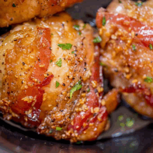 close up of chicken in slow cooker