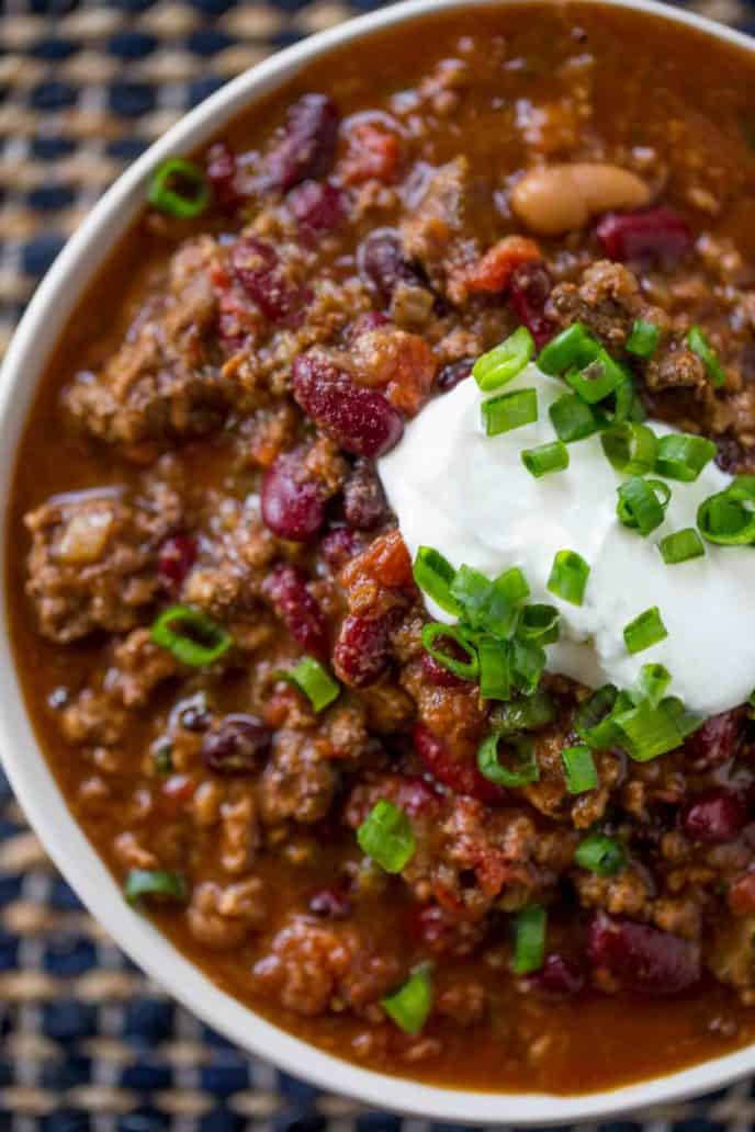 Slow Cooker Beef Chili Crockpot Chili Dinner Then Dessert