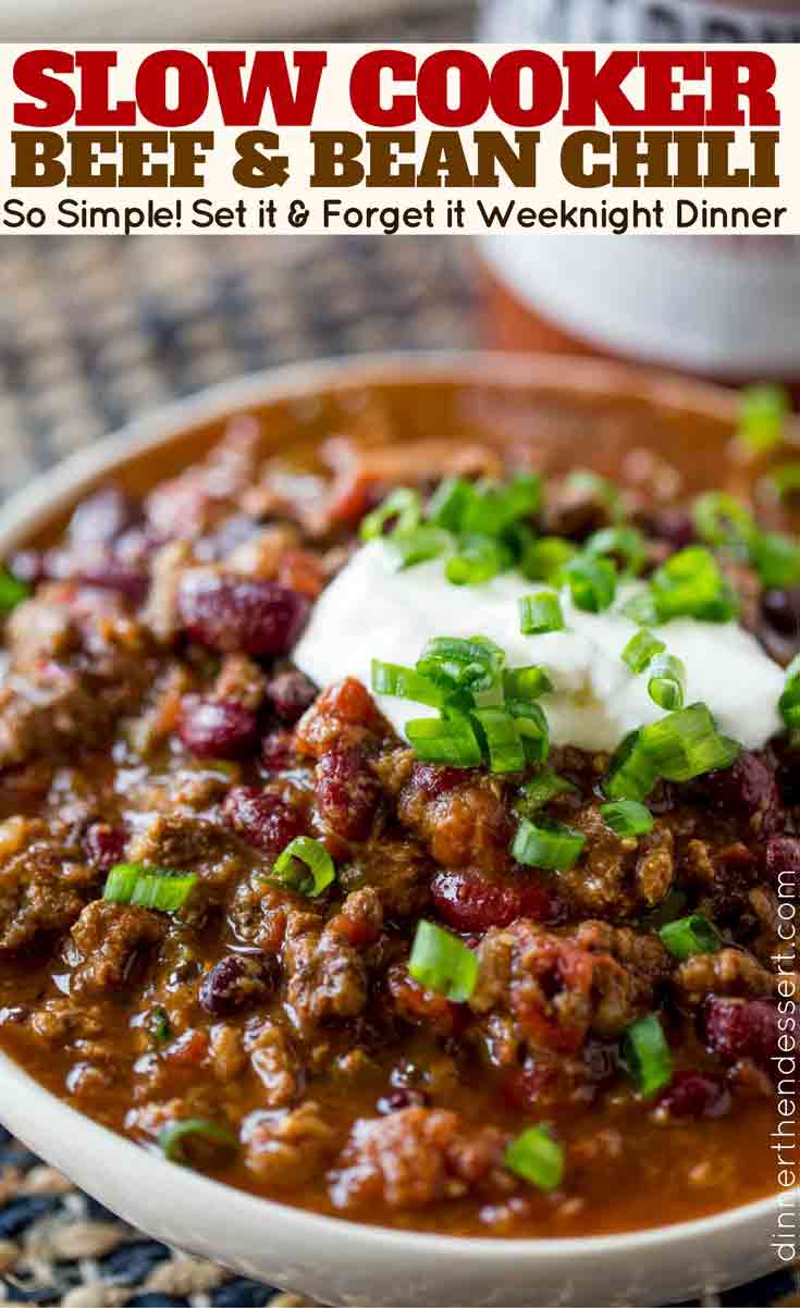Slow Cooker Beef Chili Recipe [VIDEO] Dinner, then Dessert