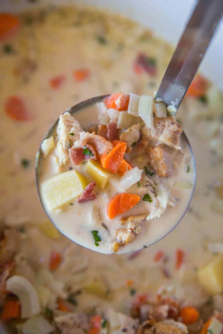 Slow Cooker Bacon Chicken Chowder Dinner, then Dessert
