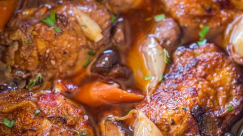 Super Simple Crock Pot Red Wine Chicken - My Midlife Kitchen