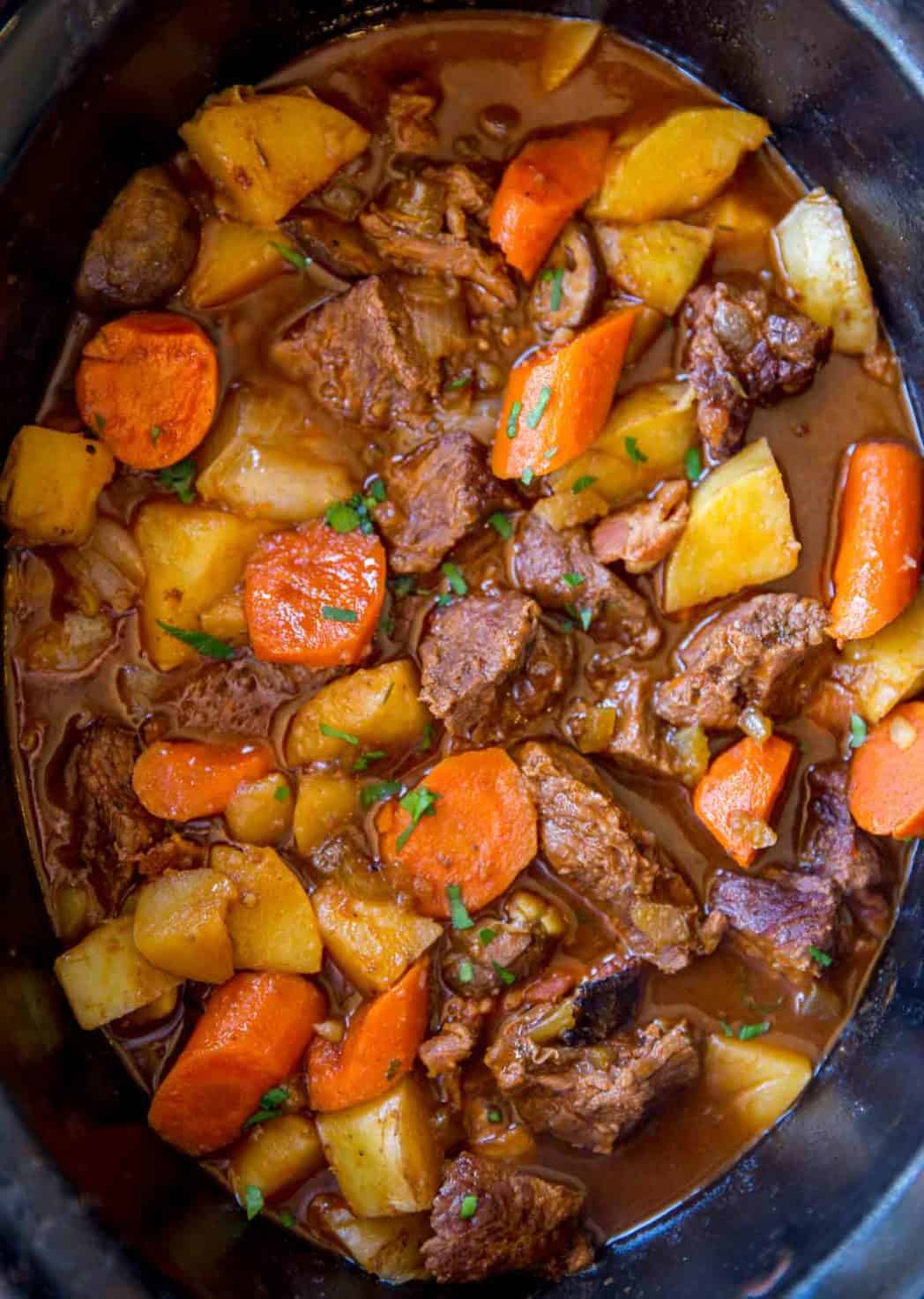 Slow Cooker Guinness Beef Stew - Dinner, then Dessert