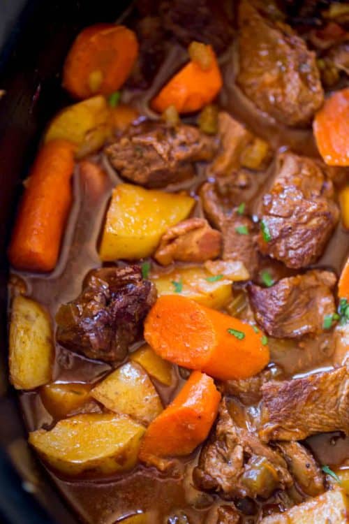 Slow Cooker Guinness Beef Stew - Dinner, then Dessert