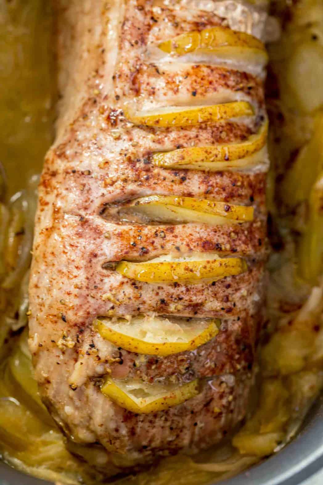 Slow Cooker Honey Apple Pork Loin Dinner Then Dessert