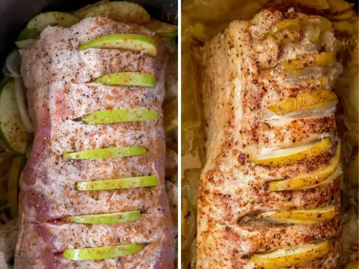 before and after of pork 